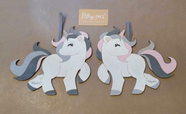 Addobbo in legno idea regalo per Natale Unicorno personalizzato nei colori dipinto a mano H.15cm 2659