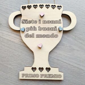 Coppa premio nonni personalizzabile H.15cm Idea Regalo festa dei nonni Pattycrea