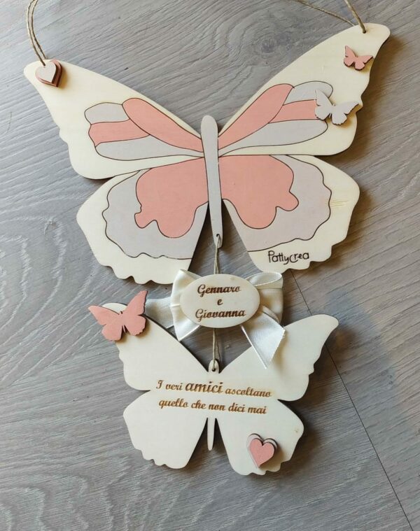 FARFALLA GRANDE E FARFALLA PICCOLA CON PERSONALIZZAZIONE COD 2972 CM25 CM15
