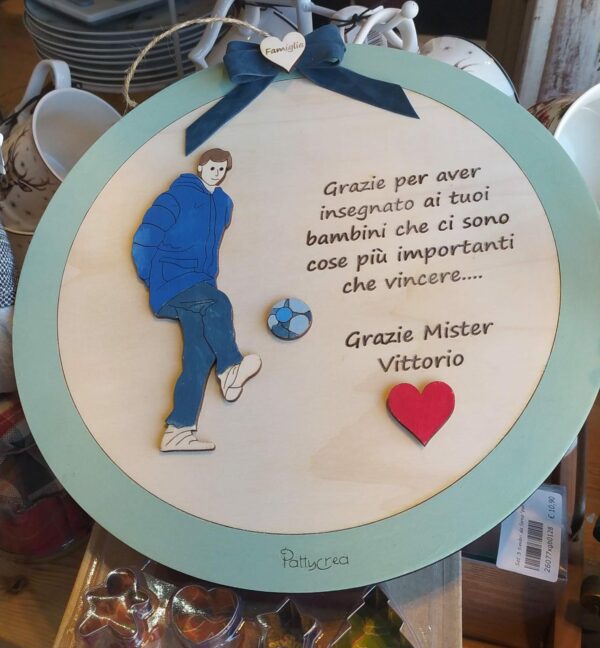 Cerchio con scritta mister calcio con pallone D.30cm Pattycrea