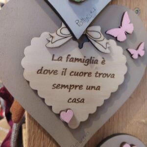 Cuore doppio ondulato con frase H.15cm Pattycrea