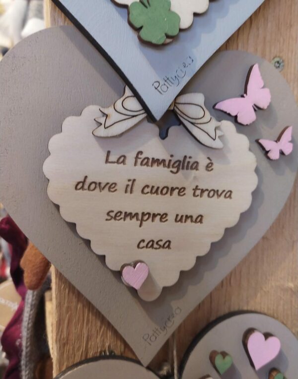 Cuore doppio ondulato con frase H.15cm Pattycrea
