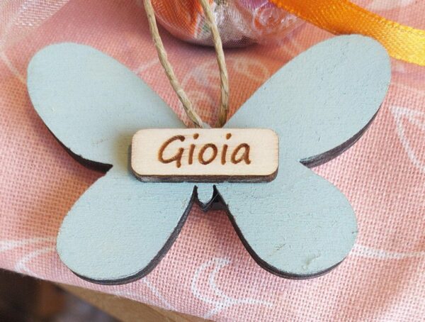 Farfalla in legno incisa a laser e dipinta a mano personalizzabile L.6cm 3403 Pattycrea