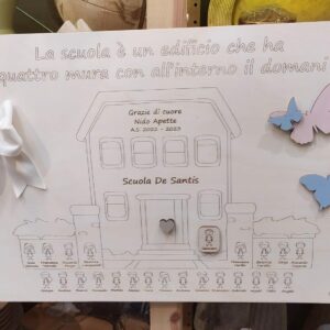 Pannello Scuola inciso a laser  frasi 15CM Pattycrea