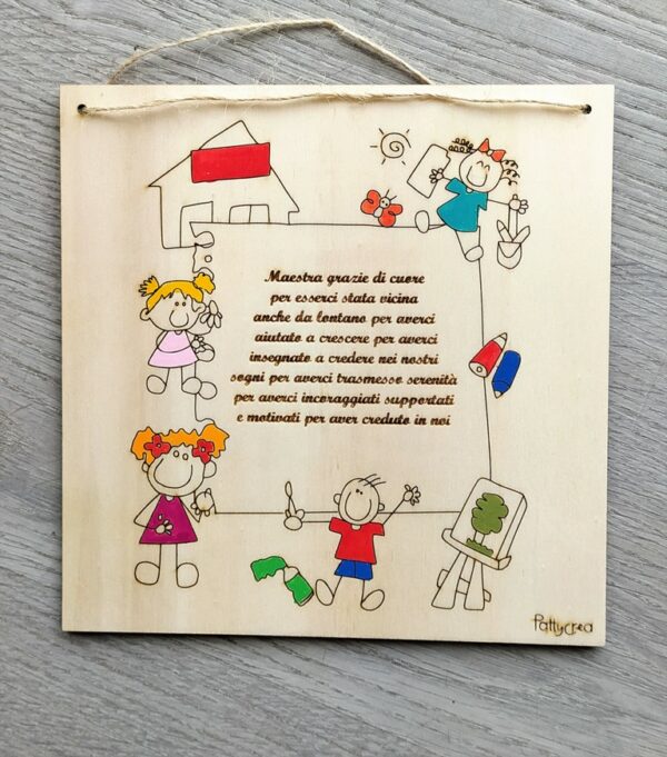 Quadretto con frase e manine personalizzabile H20cm 2867