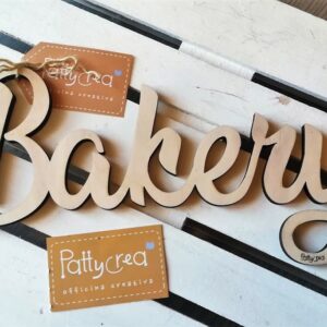 Scritta legno BAKERY  L. 30cm 2401