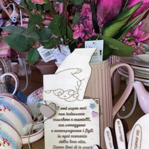Targa con mani frase incisa personaliabile per la Festa del Papà H.20cm 2792