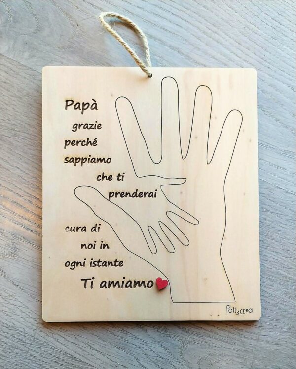 Targa il legno incisa persnalizabile per la Festa del Papà H20 cm 32189