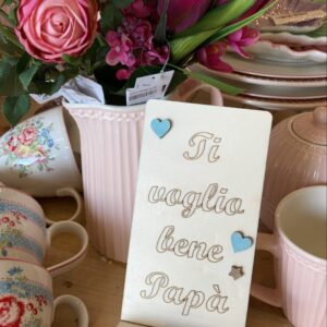 Portacellulare in legno con frase incisa personalizzabile per la Festa del papà 2790
