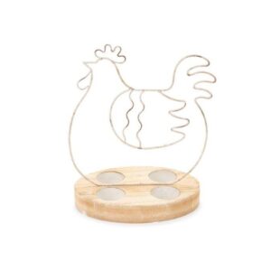 Portauova gallina metallo 26x21cm Nuvole di Stoffa