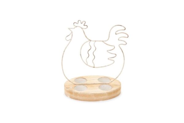 Portauova gallina metallo 26x21cm Nuvole di Stoffa