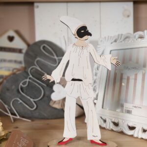 Pulcinella in legno inciso a laser H.30cm 2257 Pattycrea