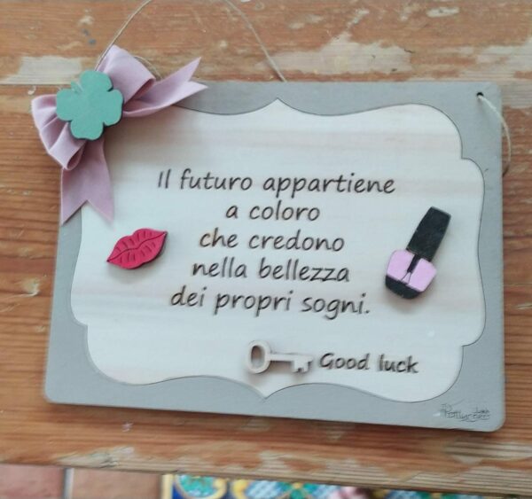 Quadretto con frase personalizzabile H.15cm Pattycrea