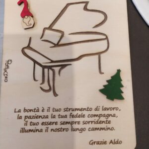 Quadretto con pianofortee frase personalizzabile e chiave Patticrea