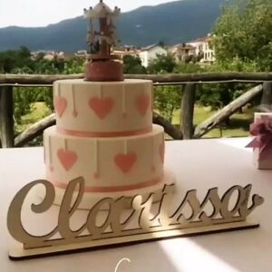 Scritta legno incica a laser Clarissa L.40cm 3348 Pattycrea