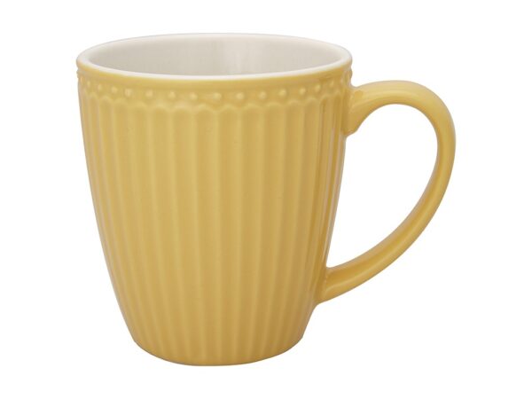 Tazza porcellana Alice senape miele Greengate