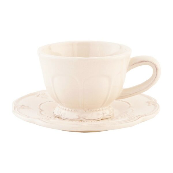 Tazzina da caffè con piattino beige Clayre & Eef
