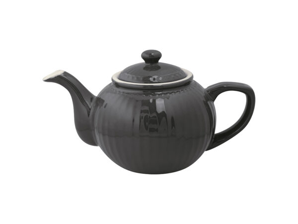 Teiera in porcellana Alice grigio scuro Greengate