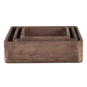 Set 3 pz Vassoio decorativo 24x24x6 20x20x6 16x16x6 Clayre & eef