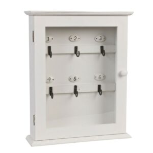 Cassetta Portachiavi 25x7x31 Cm Bianco Rettangolare Portachiavi A Muro Clayre