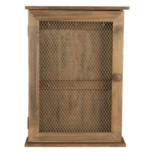 Cassetta Portachiavi 28x9x40 Cm Marrone Legno Rettangolare Portachiavi A Muro Clayre