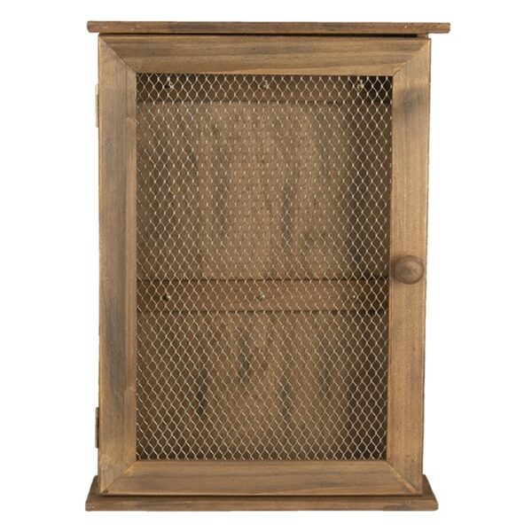 Cassetta Portachiavi 28x9x40 Cm Marrone Legno Rettangolare Portachiavi A Muro Clayre