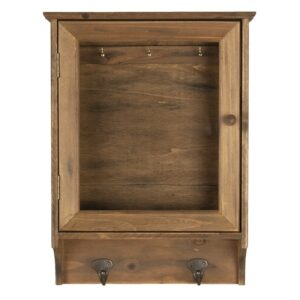 Cassetta Portachiavi 29x8x40 Cm Marrone Legno Rettangolare Portachiavi A Muro Clayre