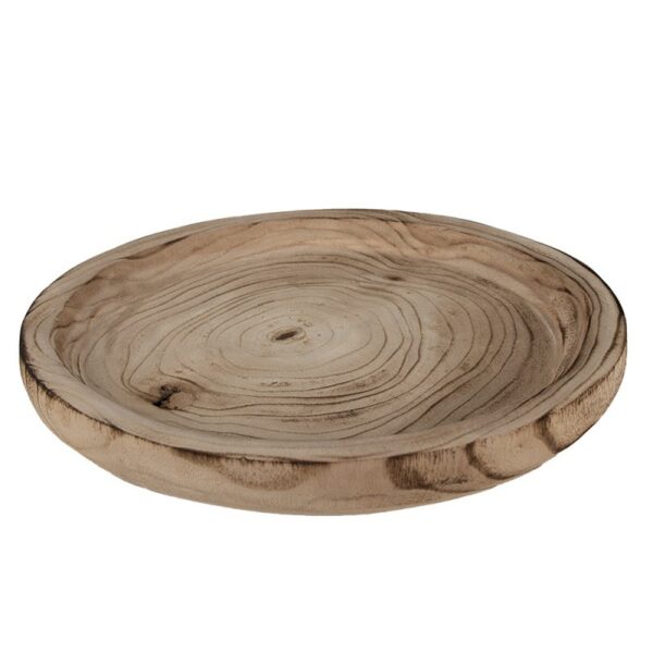 Ciotola Decorativa Ø 26x3 Cm Marrone Legno Rotondo Piatto Da Portata Clayre