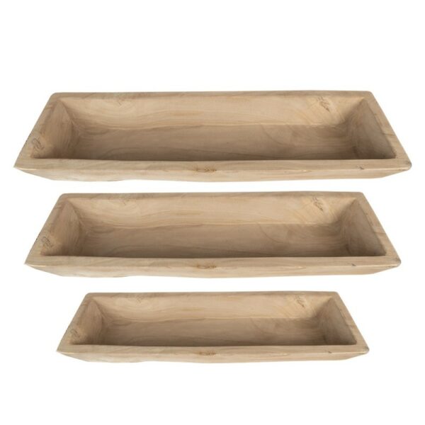Ciotola Decorative 70 Cm Marrone Legno Rettangolare Ciotola Da Portata Clayre e Eef