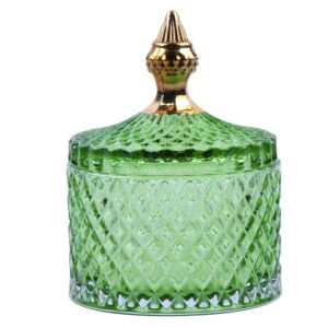 Ciotola Di Vetro Con Tappo Ø 11x15 Cm Verde Vetro Barattolo Con Coperchio Clayre