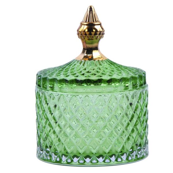 Ciotola Di Vetro Con Tappo Ø 11x15 Cm Verde Vetro Barattolo Con Coperchio Clayre