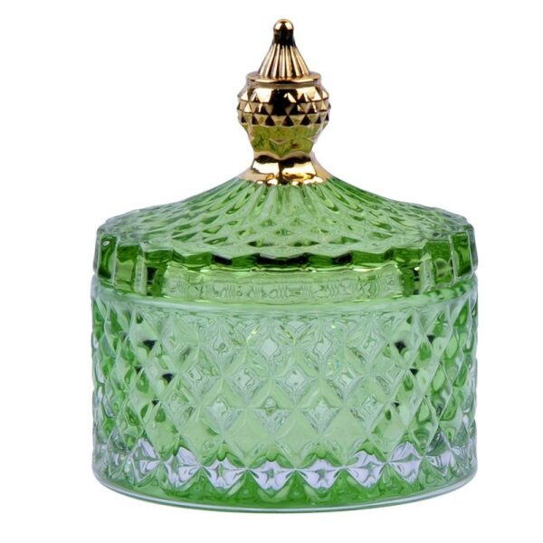 Ciotola Di Vetro Con Tappo Ø 9x10 Cm Verde Vetro Barattolo Con Coperchio Clayre