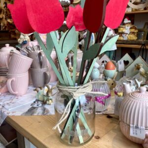 Fiore legno tulipano dipinto a mano H.38cm pattycrea