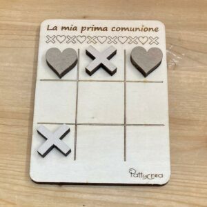 Gioco tris legno La mia prima comunione idea regalo bomboniera Pattycrea
