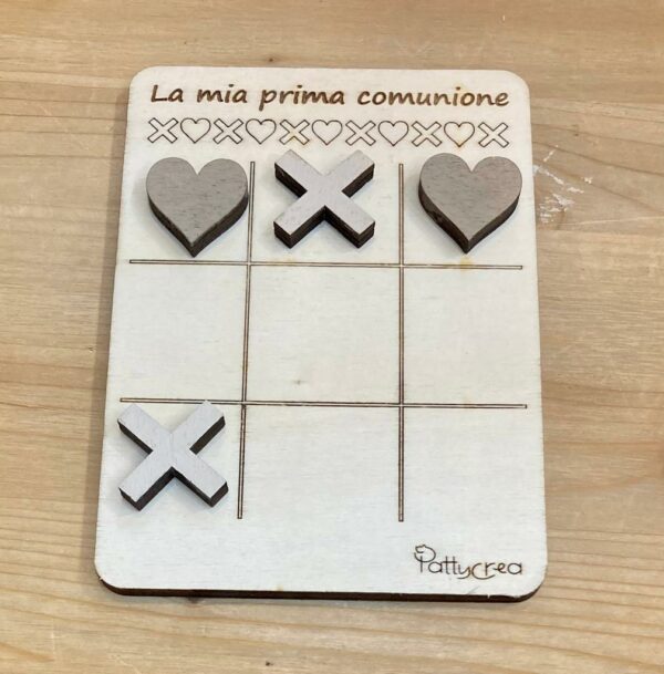 Gioco tris legno La mia prima comunione idea regalo bomboniera Pattycrea