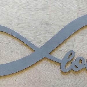 Infinito in legno con scritta love L.60cm 3969 Pattycrea