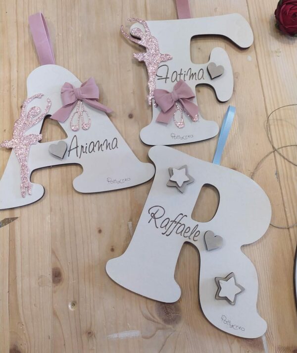 Lettera con nome inciso personalizzabile 15cm