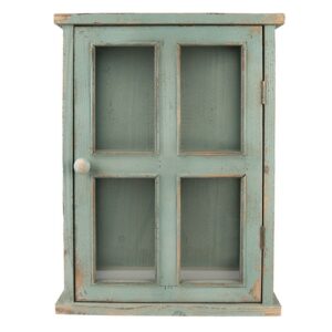 Mobili Vetrina 45x25x60 Cm Verde Legno Display Per Libri Clayre e Eef