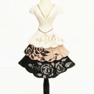 Portagioie In Metallo Shabby Chic Porta Collane e orecchini  A Forma Di Manichino H.35cm Pattycrea xx