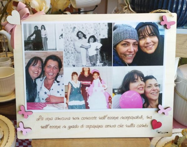 Quadro con foto frase incisa personalizzabile 30x25cod 3886 Pattycrea