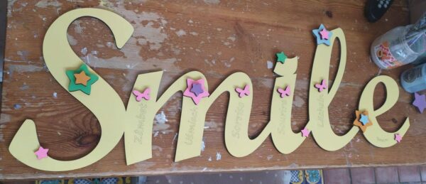 Scritta smile decorata 80cm