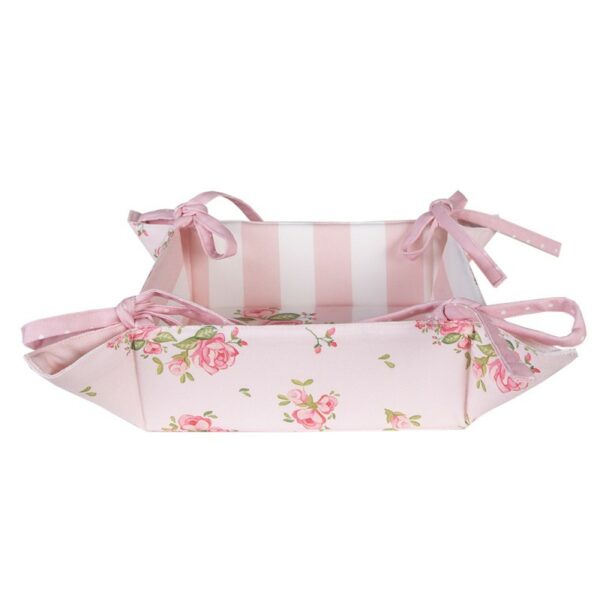 Cestino Del Pane 35x35x8 Cm Rosa Cotone Rose Clayre & Eef