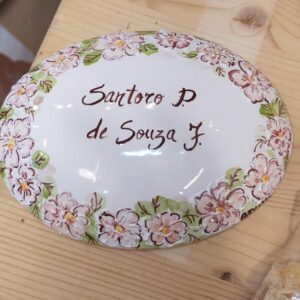 Fuoriporta ceramica con nomi personalizzabile 17x13cm Pattycrea