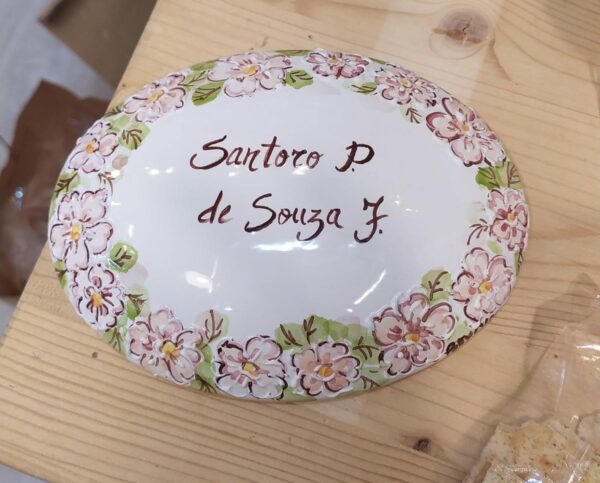 Fuoriporta ceramica con nomi personalizzabile 17x13cm Pattycrea