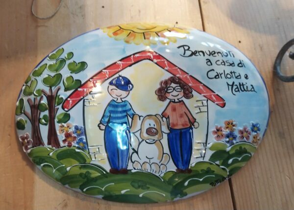 Fuoriporta ceramica con con nomi e personaggi personalizzabili 24,5x17 Pattycrea