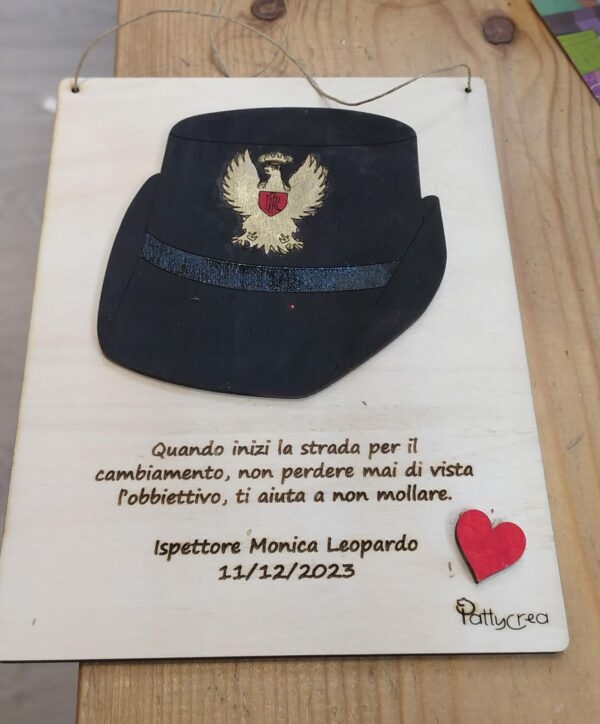 Targa polizia personalizzabile dipinta a mano 20cm