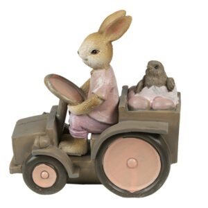 Coniglio in auto H.12 cm Clayre e Eef