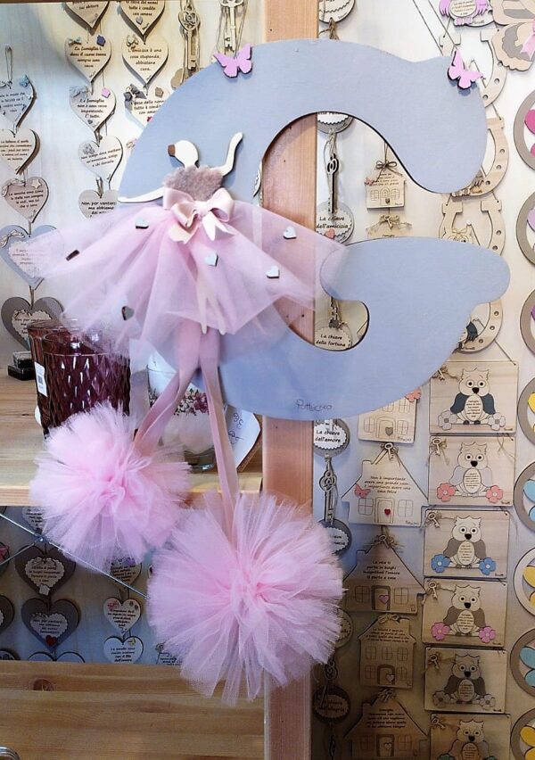 Lettera iniziali con ballerina 30cm Pattycrea