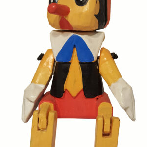 Pinocchio legno seduto H.15cm