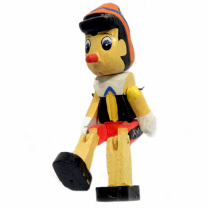 Pinocchio legno seduto H.20cm